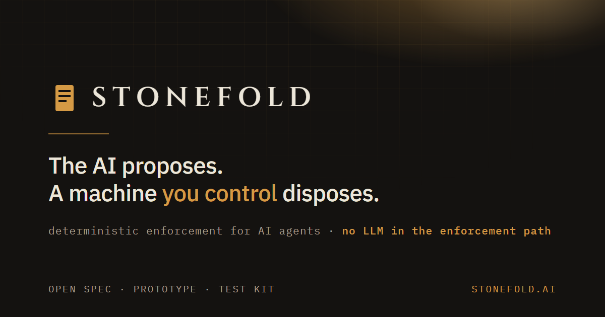 Show HN: Stonefold – a deterministic gateway between AI agents and your systems